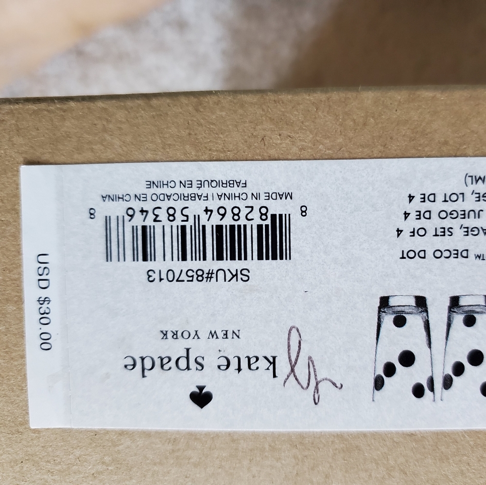 Kate spade lenox drinking glasses polka dot set of 4